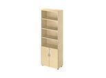 Schäfer Shop Select Kombischrank LOGIN, oben 4 Regale, unten 2 Ordnerhöhen mit Türen, B 800 x T 420 x H 2240 mm, Ahorn Dekor/Ahorn Dekor