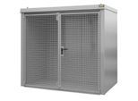 Gasflaschencontainer BAUER GFC-B M3, B 1570 x T 2425 x H 2265, für 45 Gasflaschen, feuerbeständig, abschließbar, grau