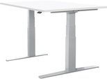 Schäfer Shop Select Schreibtisch LOGIN, elektrisch höhenverstellbar, Rechteck, T-Fuß, B 1200 x T 800 x H 645-1290 mm, weiß/weißaluminium