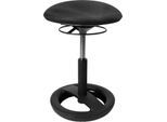 Fitness-Hocker SITNESS BOB, ergonomisches Sitzen, Sitzhöhe 440 bis 570 mm, schwarz, Gestell schwarz pulverbeschichtet