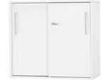 Schäfer Shop Select Anstell-/Aufsatz-Schiebetürenschrank SET UP, 2 OH, B 800 x T 420 x H 726 mm, weiß/weiß