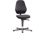 Labordrehstuhl Basic 9135, mit Gleitern, Stoffpolster, Duotec schwarz meliert