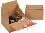 ColomPac Faltkarton Eurobox S, Selbstklebeverschluss & Aufreißfaden, Z-Faltung, kombinierbar mit Euro-Paletten, außen L 200 x B 200 x H 100 mm, innen B 194 mm, 20 Stück, Wellpappe, braun