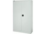 Schäfer Shop Pure Stahlschrank, aus Stahl, 4 Böden, 5 OH, abschließbar, B 1200 x T 400 x H 1935 mm, Lichtgrau RAL 7035