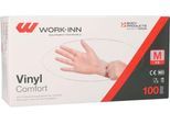 Einmalhandschuhe WORK-INN Comfort, Vinyl, puderfrei, latexfrei, transparent, Größe M, 100 Stück