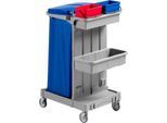 Reinigungswagen Poly I, 2 x 4 L Eimer, 2 Ablageschalen, m. Halterahmen f. Abfallsack