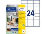 Avery® Zweckform Etiketten LR3475-10, A4, universell, permanenthaftend, druckergeeignet, Recycling-Papier, rechteckig, naturweiß, 240 Stück auf 10 Bogen