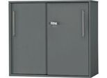 Schäfer Shop Select Anstell-/Aufsatz-Schiebetürenschrank Start Off, in Tischhöhe, abschließbar, B 800 x T 420 x H 726 mm, graphit/graphit