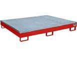 Bauer Regalwanne RW-GR 1800 PE, mit PE-Einsatz, mit Gitterrost, L 1765 x B 1315 x H 255 mm, feuerrot RAL 3000