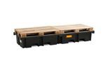 PE-Palettenauffangwanne CEMO 425/4e für 2 Europaletten längs, L 2420 x B 880 x H 360 mm, 425 l, für 4 x 200 l Fässer, ohne Gitterrost