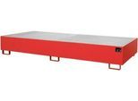 Regalwanne Typ RW/GR 3300-2, mit Gitterrost, rot RAL3000