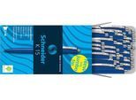 Kugelschreiber Schneider K15, Strichbreite Medium 1,0 mm, Schreibfarbe blau, Gehäuse blau, dokumentenecht, nachfüllbar, 50 Stück