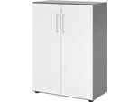 Schränke Breno, 3 OH, abschließbar, 28 kg je Boden, B 800 x T 420 x H 1100 mm, graphit/weiß