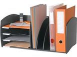 Paperflow Schreibtisch-Organizer, 4 Fächer, Trennelemente verstellbar, schwarz