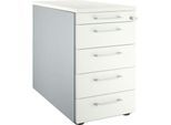 Schäfer Shop Genius Standcontainer 13333, mit Griff eckig, B 435 x H 717 mm, weißalu/weißalu/weiß
