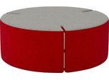 Nowy Styl Sitzpouf Tri.Ply L, modular, Blazer-Stoff, ø 115 cm, grau/rot