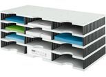 styro® Sortierstation styrodoc Standard, DIN C4, 4 Etagen/3-reihig/12 Fächer, grau/schwarz
