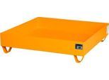 Stahl-Auffangwanne ohne Gitterrost, 1200 x 1200 mm, orange RAL 2000