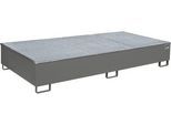 Bauer Regalwanne RW-GR 2700-3 PE, mit PE-Einsatz, mit Gitterrost, L 2665 x B 1315 x H 440 mm, mausgrau RAL 7005