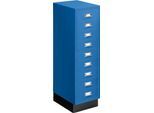 Schubladenschrank DIN A4, mit 9 Schubladen, 940 mm hoch, enzianblau