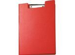 Klemmmappe MAUL, DIN A4, mit Metallklammer, Stiftehalter, 319 x 229 x 13 mm, Karton mit Folienüberzug, rot