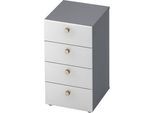 Schubladenschrank TOPAS LINE, 2 OH, B 400 mm, graphit/weiß