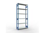 Schulte MULTIplus250 Steckregal, Grundregal, 7 Fachböden, bis 250 kg je Fachboden, werkzeuglos montierbar, B 1300 x T 400 x H 3000, enzianblau/verzinkt