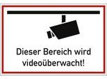 moedel Hinweisschild „Dieser Bereich wird videoüberwacht!“, L 200 x B 300 mm, Aluminium, rot-schwarz-weiß