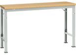 Manuflex Grundtisch UNIVERSAL Spezial, 1500 x 800 mm, Multiplex natur, lichtgrau