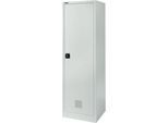 Schäfer Shop Pure Putzmittelschrank, abschließbar, B 600 x T 500 x H 1935 mm, Stahl, lichtgrau RAL 7035