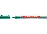 Whiteboardmarker Edding 361, Schreibfarbe Grün, Rundspitze, Strichstärke 1 mm, trocken abwischbar, mit Kappe und Clip, nachfüllbar, 10 Stück