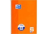 Collegeblock Oxford A4+, 80 Blatt, 90g/m², 4-fach gelocht, Rand rechts & links, liniert, 10 Stück