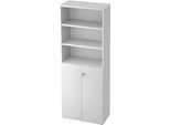 Regalschrank TOPAS LINE, 3 OH Regal/3 OH Türen, weiß/weiß
