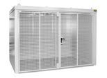 Gasflaschencontainer BAUER GFC-B M4, B 1570 x T 3120 x H 2295, für 60 Gasflaschen, feuerbeständig, abschließbar, weiß