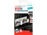tesa Powerbutton Hakenleiste Classic, Edelstahl, 2 oder 3 Haken, hält bis max. 12 kg, 2 Haken