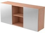 Sideboard TARVIS, 2 OH, mit Schiebetüren, B 1600 x T 420 x H 748 mm, Nussbaum-Dekor