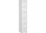 Aktenschrank ALICANTE, 6 Ordnerhöhen, 5 Böden, Glastür links, B 400 x T 400 x H 2160 mm,