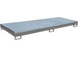Bauer Regalwanne RW-GR 3300-1 PE, mit Gitterrost und PE-Einsatz, B 3262 x T 1312 x H 195 mm, bis 240 l, Stahl lackiert, mausgrau