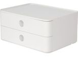 Schubladenbox HAN Allison Smart-Box, 2 Schübe mit Trennwänden, Kabelhalter, stapelbar, ABS-Kunststoff, weiß
