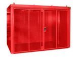 Gasflaschencontainer BAUER GFC-B M5, B 2175 x T 3125 x H 2270, für 96 Gasflaschen, feuerbeständig, abschließbar, rot
