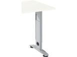 Schäfer Shop Select Ansatztisch LOGIN, C-Fuß, B 1000 x T 600 x H 660-820 mm, weiß/weißalu