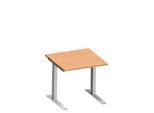 Schäfer Shop Genius Schreibtisch MODENA FLEX, C-Fuß-Rechteckrohr, B 800 x T 800 mm, Buche/weißalu