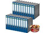LEITZ® Ordner 1050 + 750 g HARIBO Color-Rado Party-Box, DIN A4, Rückenbreite 52 mm, 20 Stück, blau