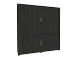 Rollladenschrank, 5 OH, 2teilig, mit Mitteltrennwand, B 1800 mm, graphit