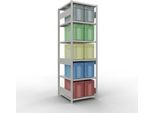 Schulte Lagertechnik Fachbodenregal-Stecksystem MULTIplus 250, Grundregal, Längenriegel, 2500x750x800 mm, 6 Böden, lichtgrau