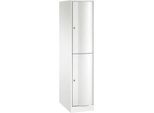 C+P Garderobenspind Resisto, 1 Abteil, 2 Fächer, B 396 x T 640 x H 1950 mm, Verkehrsweiß