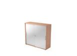 Schiebetürenschrank JENA, 3 OH, Front silber, B 1200 x T 400 x H 1100 mm, Nussbaum-Dekor