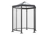 Sechseck-Raucherpavillon Modell Paris (o. Seitenwände), anthrazitgrau RAL 7016