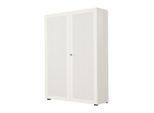 Flügeltürenschrank, 2-türig, Akustikfront, 1000 x 2300 mm, 6 OH, weiß