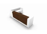 Winkeltheke Spezia, B 3655 x T 2055 x H 1130 mm, weiß/Leder braun